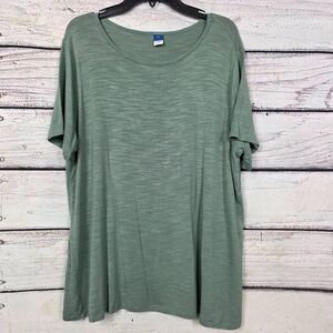 Old Navy Luxe Green Scoop Neck Relaxed Tee L